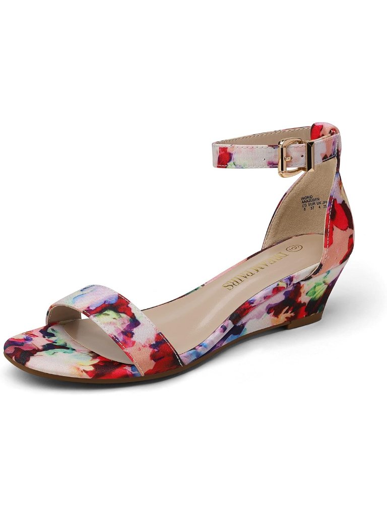 Stylish Women's Ankle Strap Low Wedge Sandals - Comfortable & Chic Footwear